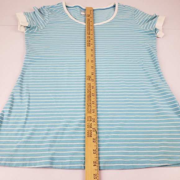 Columbia PFG Omni Wick T-Shirt Women's Medium Blue White Striped Short Sleeve - Picture 9 of 10